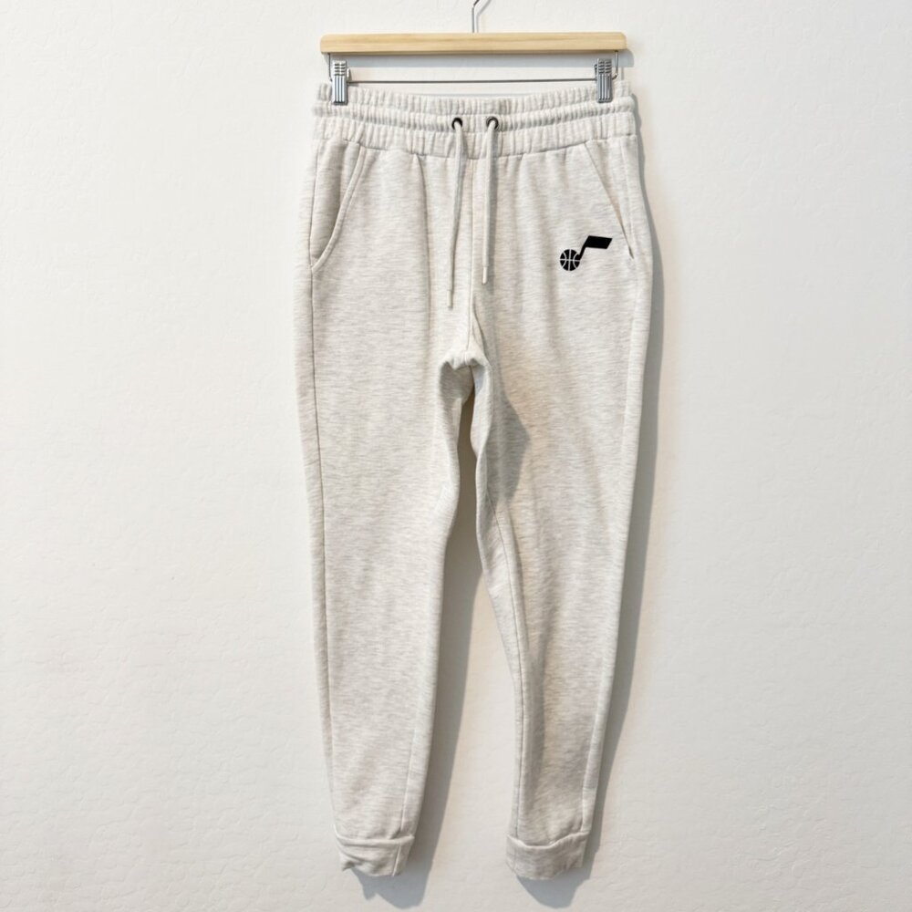 Utah Jazz High Rise Athletic Jogger Sweat Pants Loungewear Sporty Gym Gray Large